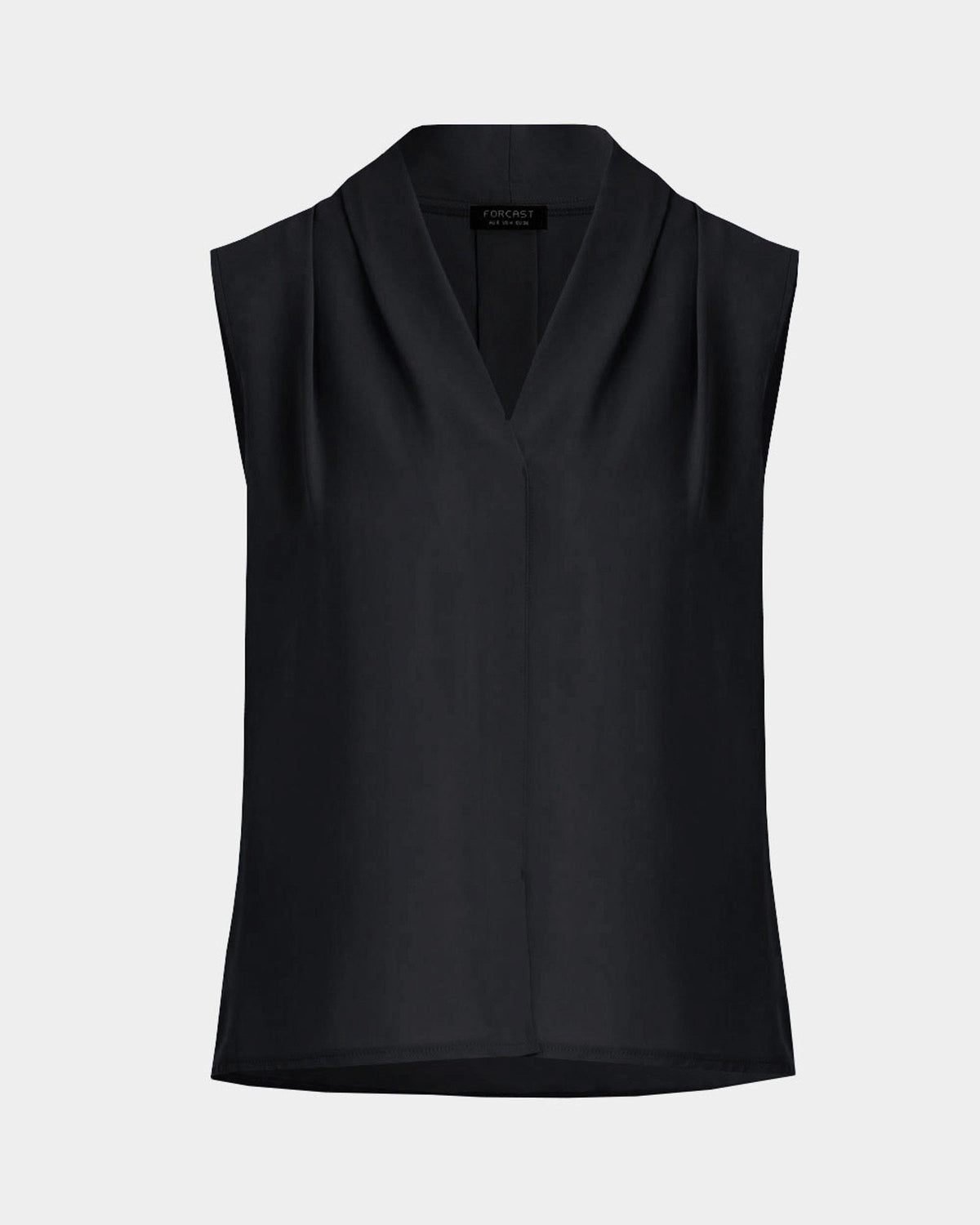 Alivia 2 V-Neck Top in black laid flat, front view