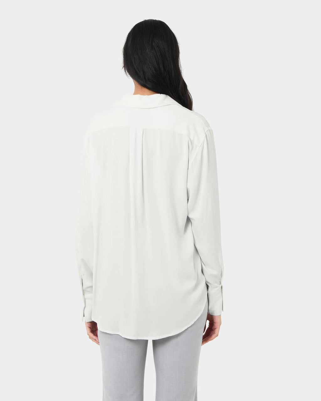 Marseille Button Up Blouse in ivory — back view