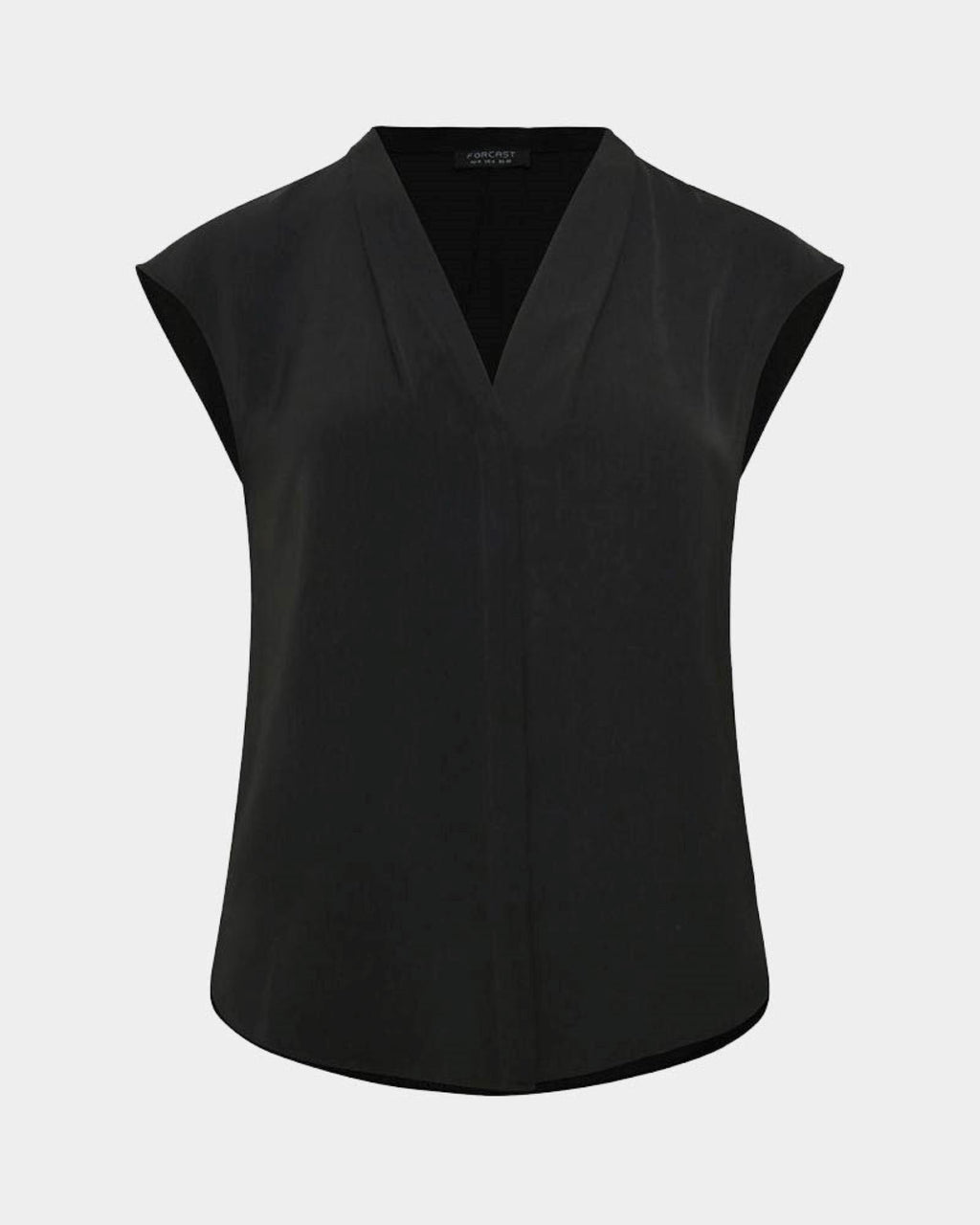Adelaide V-Neck Cap Sleeve Top in black — product-only view
