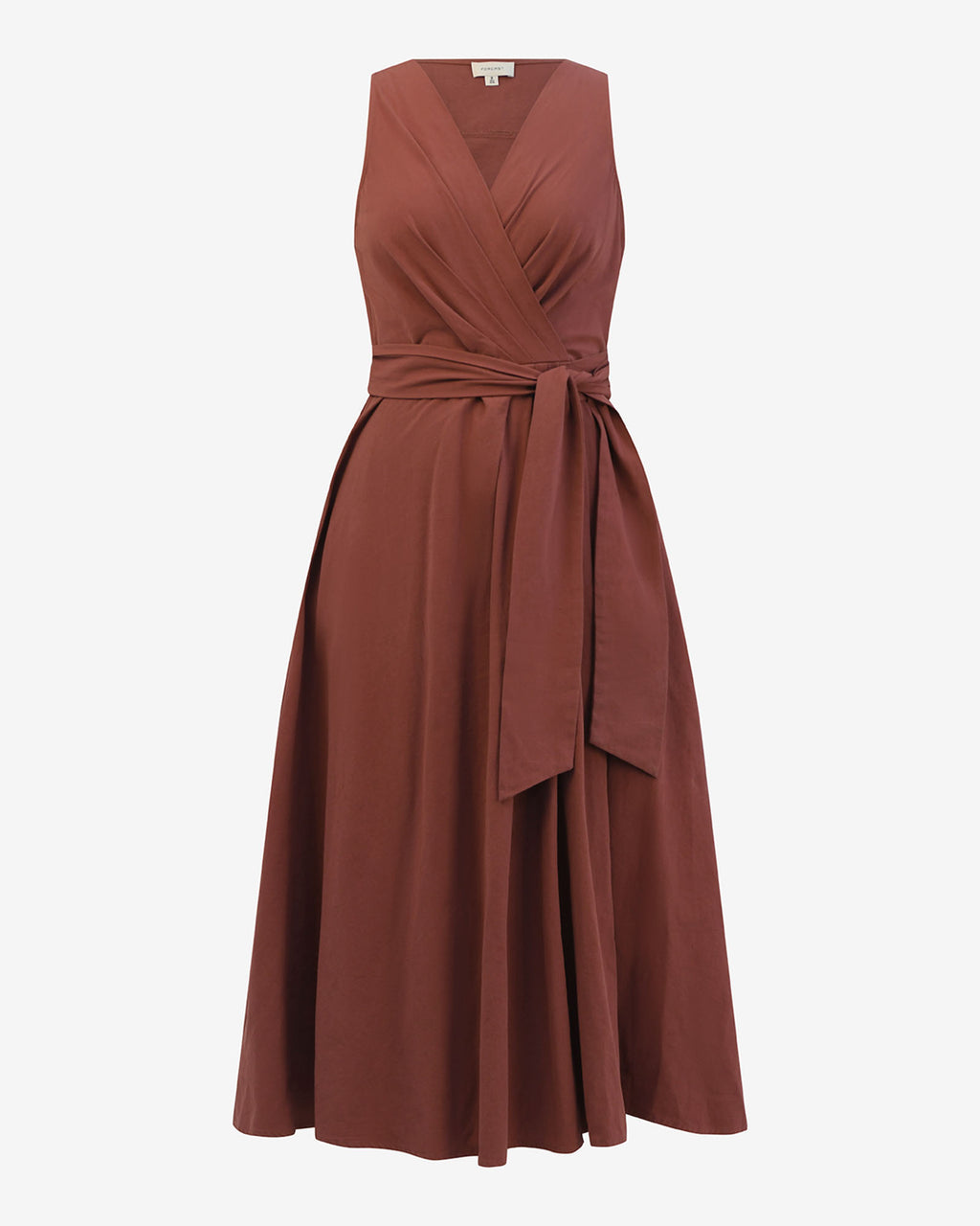Nattai Crossover Dress in terracotta — product-only view