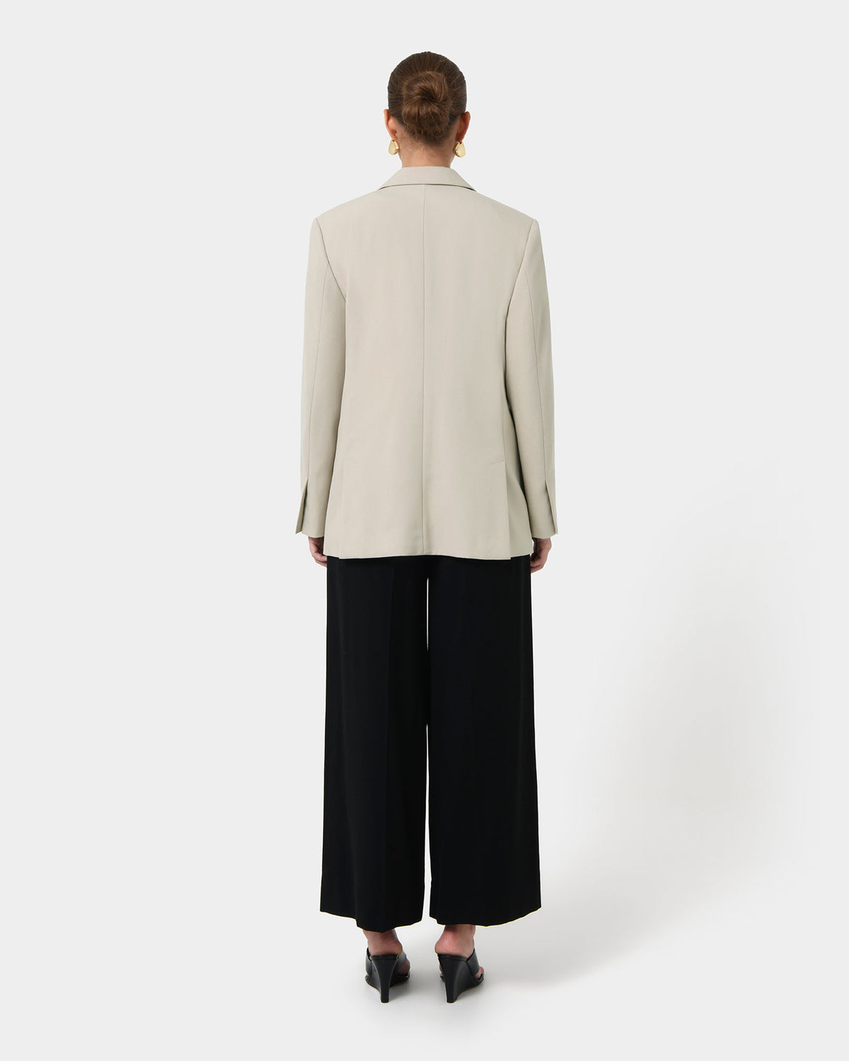 Sonique Tailored Blazer in sand — back view