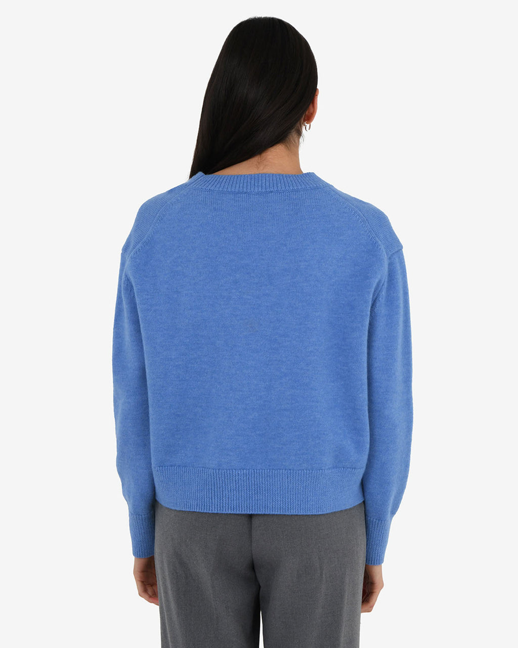 Joyli Round Neck Knit in periwinkle — back view