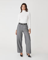 Nikki Tailored Pants in melange grey — full-length view