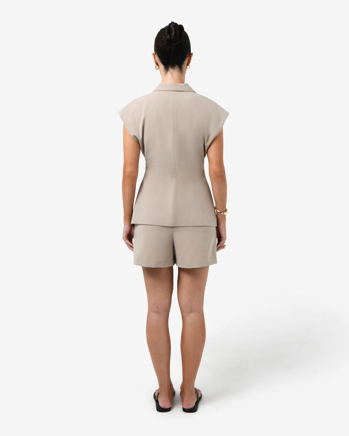 Milton Mini Skort in khaki — back view