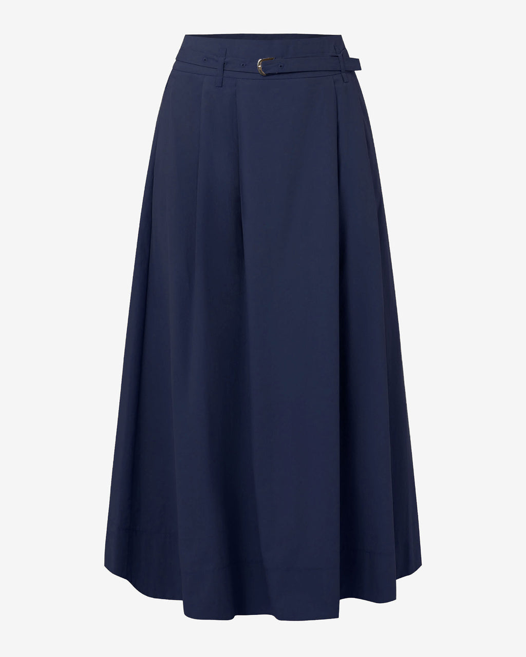 Willow Cotton Belted Skirt in navy — product-only view