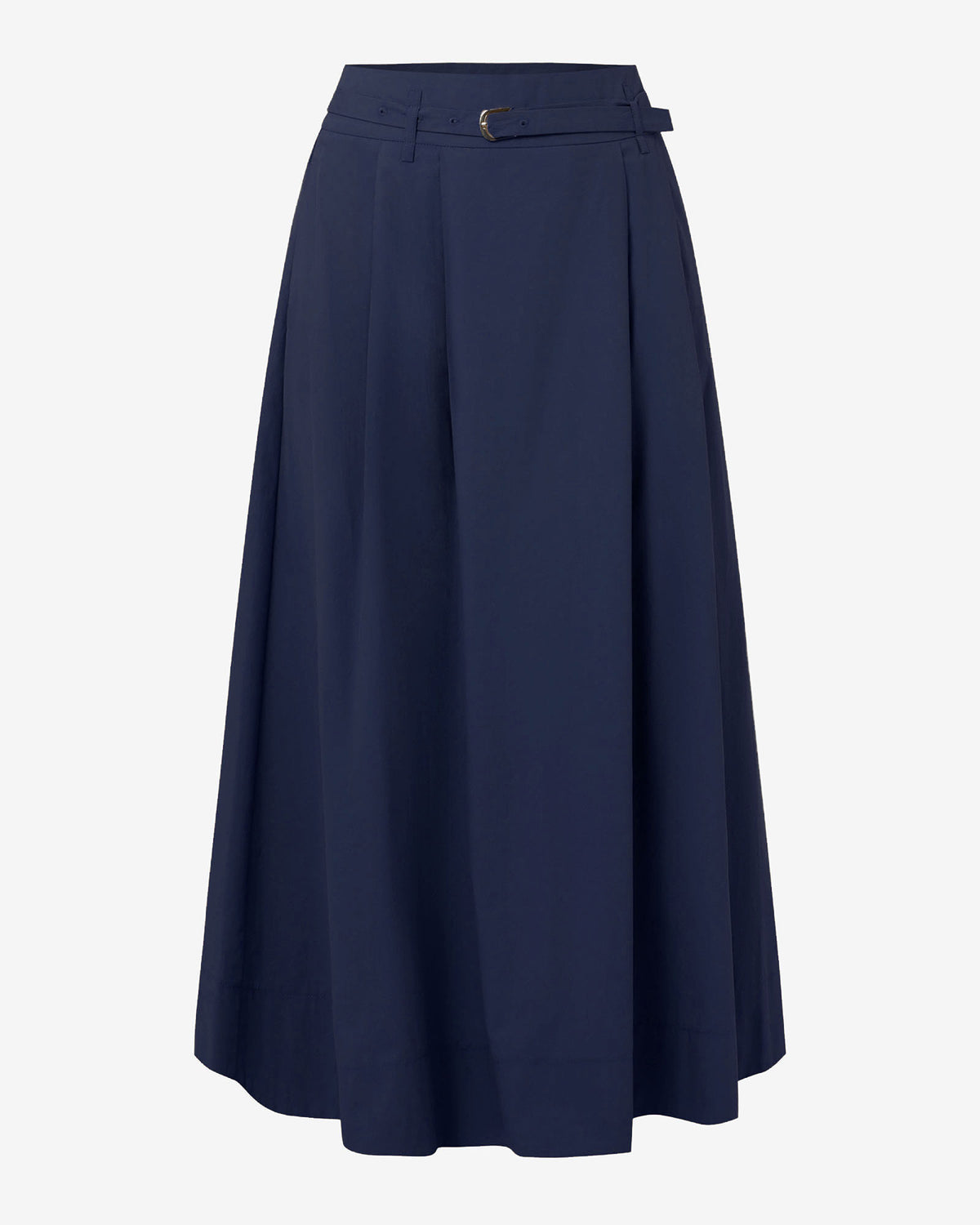 Willow Cotton Belted Skirt in navy — product-only view