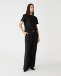 May Relaxed Cotton T-shirt in black — full-length view