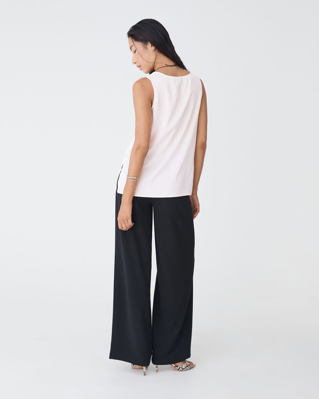 Sadin Tank Top in pearl — back view
