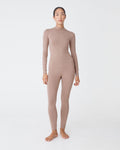 Nina Bamboo Long Sleeve Top in mocha — full-length view