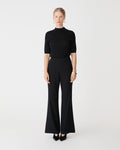 Kaitlyn Crepe Bootleg Pants in black — full-length view