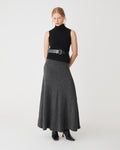 Gina A-Line Knit Skirt in charcoal — full-length view