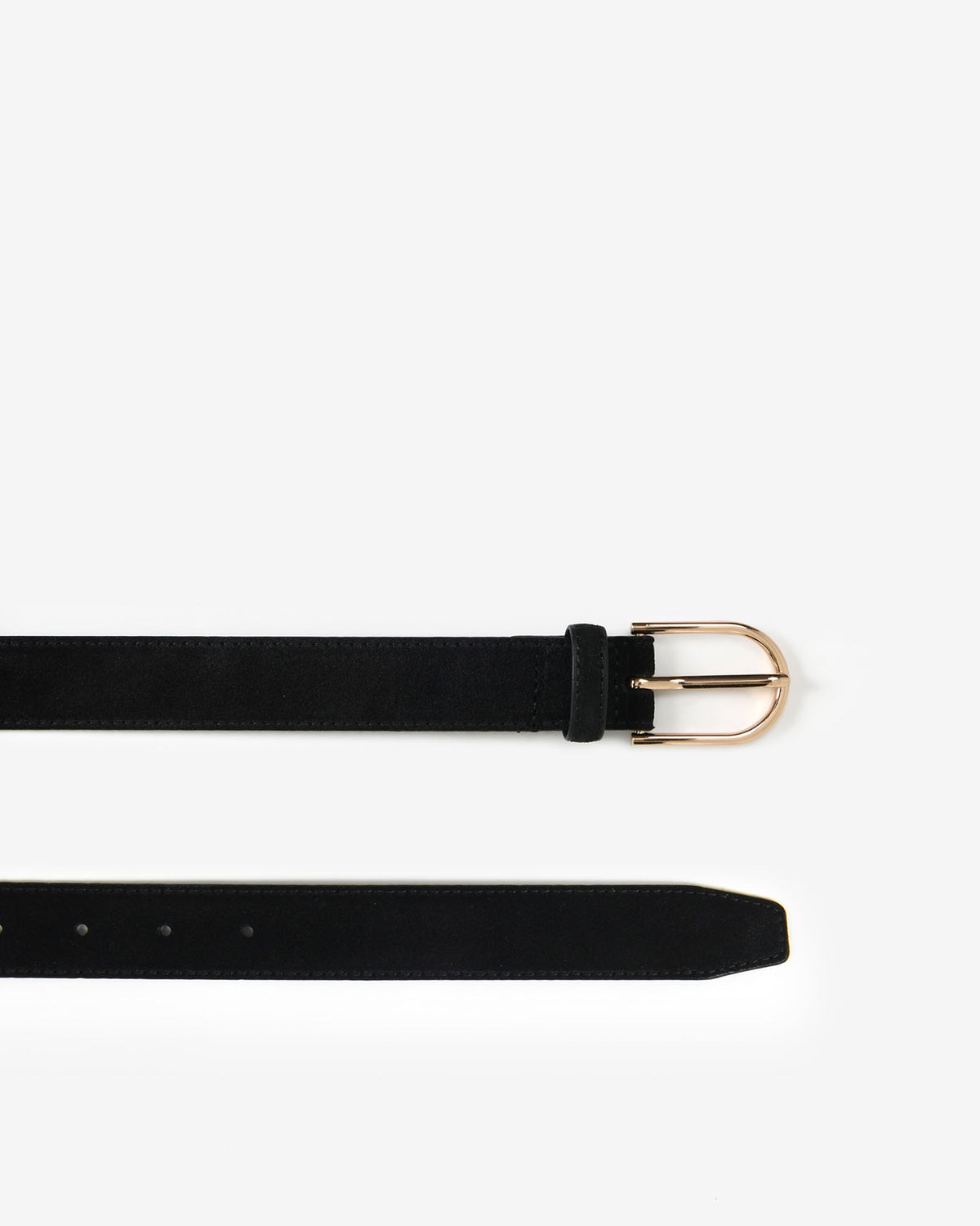 Kristen Suede Leather Belt in black — fabric detail